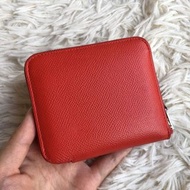 Hermes 愛心紅❌水藍色絲巾短夾