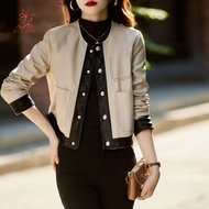 fulaide- Women Jacket Button Closure Jacket Women’s Autumn Jacket Slim Fit Long Sleeve Buttoned Coat