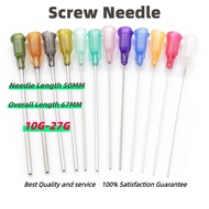 30pcs 50mm 2 Inch 10G-27G Stainless Steel Screw Thread Dispensing Needle,Glue Injection Needle,Plast