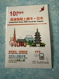 日本上網卡 電話卡 10日