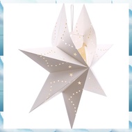 [G V W E] Hanging Paper 7 Pointed Star Lantern, Christmas Hanging Star Decorations for Christmas Wed