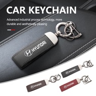 Car Key Chain Genuine Leather Pure Color Buckle Accessories  For Hyundai I30 I20 IX35 I40 Tucson Getz Veloster Kona Elantra