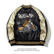 EWISER/หนึ่งมิติ SU เสื้อแจ็คเก็ตผู้ชาย Anime Dragon Ball รถจักรยานยนต์ลิงเย็บปักถักร้อยเสื้อเบสบอลอ