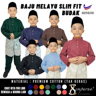READY STOCK ~ BAJU MELAYU BUDAK SLIM FIT KAIN COTTON RAYA / WARNA Dark Green Dusty Purple Mocha Hita