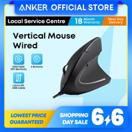 Anker Ergonomic Optical USB Wired Vertical Mouse With 1000/1600 DPI 5 Buttons CE100 A7851
