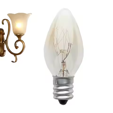 E12 C7 Bulb Aluminum Small Screw Mouth Salt Lamp Aroma Lamp Incandescent Tungsten Night Lamp Bulb 22