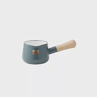 FUJIHORO日本富士琺瑯-Solid系列-12cm單柄琺瑯牛奶鍋(0.75L) 煙霧藍
