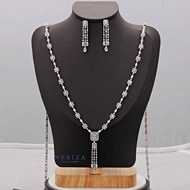 Neriza Jewelry/ชุดเครื่องประดับเพชรสังเคราะห์เกรดพรีเมี่ยมประกายเที่ยบเท่าเพชรแท้ เครื่องประดับเจ้าส