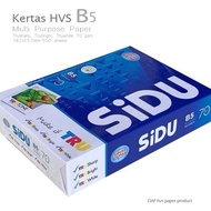 B5 Sidu HVS Paper B5 70gr Copier 1 Ream (500 Sheets) B5 HVS Paper Photocopy Paper
