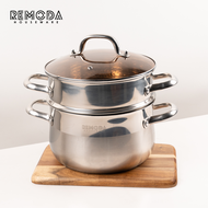 Remoda Soup Pot Panci Kuah Panci Steamer Panci Multifungsi Ukuran 22-26cm Stainless Steel SUS304 Gag