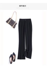 Quần Tây Nữ Ống Loe Công Sở màu Đen Cơ Bản Dáng Dài 92cm Cạp Cao