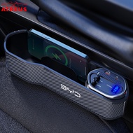 BYD Car Seat Gap Filler Organizer Front Seat Console Side Pocket With Charger Wireless Charging For 