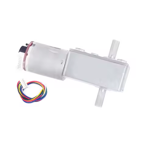 DC6V-24V Dual Shaft Full Metal Gearbox Turbo Worm Speed Reduction Gear Motor with Hall Encoder Signa