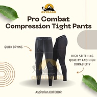 Ready Stock High Elastic Pro Combat Compression Tight Pants Running Hiking Pants Quick Drying Pants