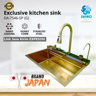 Kitchen Sink Stainless Piano Hitam Gold Bak Cuci Piring Stainless 1 2 Lubang Modern Wastafel Jumbo