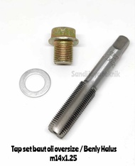 tap set baut oli oversize / Benly halus tap m14x1.25 baut 19 kunci 17 Tap Drat Halus TEKIRO