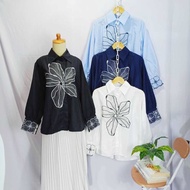 KATUN KEMEJA Polly Cotton Embroidered Women's Work Blouse Shirt Top | Vieleven - Hwasa Shirt
