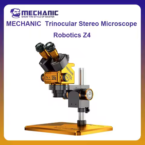 MECHANIC OFFICIAL Robotics Z4 Trinocular Stereo Microscope 45-Degree Angled 360-Degree Rotation Magn