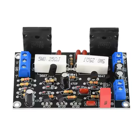 Mono High-Power Rear Stage Amplifier Board DC 10V–45V 2SC5200+2SA1943 Hi-Fi Audio Amplifier Module 1