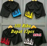 Celana Kolor Boxer Api Anak Remaja allsize  Bahan : Kain lotto Kenari Warna Kotak Sablon : Merah, ku