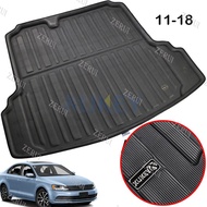 ZR For For VW JETTA A6 MK6 2012 - 2018 Car Trunk Mat Boot Tray Cargo Liner Rear Floor Carpet Mud Kick Pad 2013 2014 2015 2016 2017
