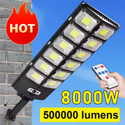 8000W/4000W/2000W/500W Solar Led Light Outdoor Powerful Outdoor Solar Lamp Remote Control Flood Ligh