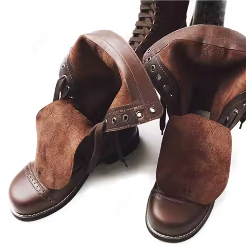 WW2 US ARMY 101 /82 PARATROOPERS BOOTS OUTDOOR LETHER BOOTS BROWN