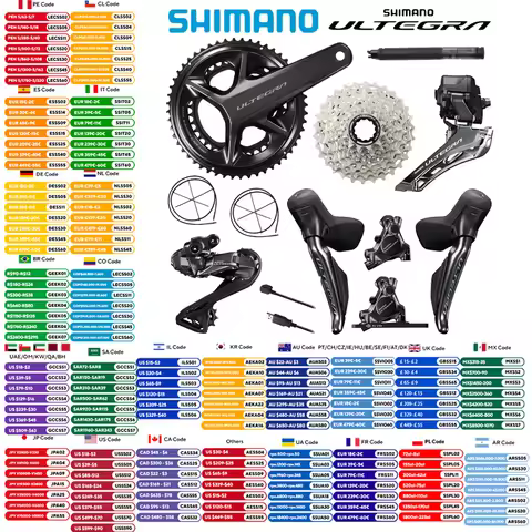 Shimano Ultegra Di2 R8170 Groupset 2x12s With R8100 Crankset 170MM 50-34T Cassette R8150 FD RD For R