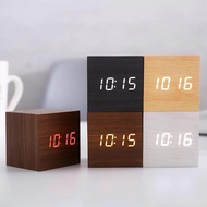 Jam Digital Kayu LED Elegan – Wooden Clock Kecil Sedang Besar untuk Dekorasi Modern Jam Meja Digital