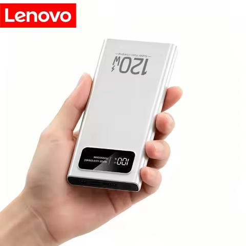 Lenovo 200000mAh Power Bank 120W Super Fast Charging Battery High Capacity Digital Display Power Ban