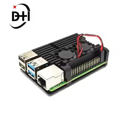 for Raspberry Pi 4 4B Case Enclosure CNC Aluminum Cover Heatsink Cooling Fan for Raspberry Pi 4 Mode