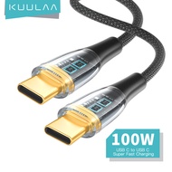 KUULAA USB Type C tp Type C Cable PD 100W for iPad Pro 2021 2020 USB C to USB Type C Cable PD 4.0 for Samsung Xiaomi Redmi USBC to USBC Cable for Laptop MacBook Transparent Cable asd