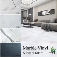 [60cm x 60cm] Marble Square Vinyl Flooring Floor Tiles Sticker DIY Self Adhesive PVC Kitchen Interio