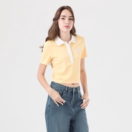 ESP เสื้อนิต คอโปโล เฟรนช์ชี่ ผู้หญิง สีเหลือง | Frenchie Knit Polo Shirt | 06339