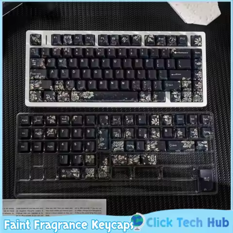 Jcm Faint Fragrance Keycaps 131 Keys Pbt Dark Floral Pattern Korean Russian German Spanish French Me