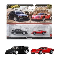 Hot Wheels Premium 2 Pack Alfa Romeo 155 V6 TI / '69 Alfa Romeo 33 Stradale Toy Cars Mini Car From 3