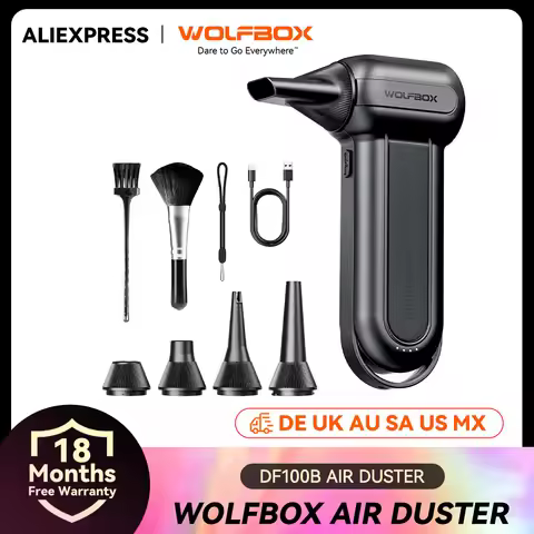 WOLFBOX DF100(MF100-BLACK) Blower Powerful Wireless Air Blower Air Duster 3-Speed Adjustable Mini Bl