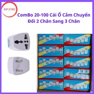 Combo 1 box/ 20 3-Pin to 2-Pin Converter Sockets, 3-Pin Converter Plug