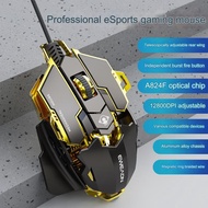 Chuột cơ gaming led RGB 12800DPI MK500 mechanical Gaming mouse E-Sport