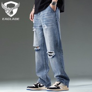 EAGLADE Wide Leg Men's Baggy Loose Vintage Jeans Pants for Men LK-JD192 in Blue C03