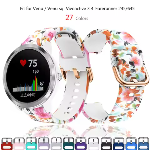 Silicone Strap for Garmin Vivoactive 5 3 4 4s Venu 2 2s Bracelets for Garmin Venu sq Forerunner 158 