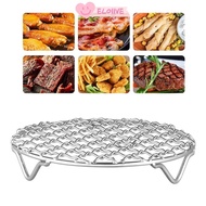 ELO11VE Air Fryer Rack, Round with Foot Grid Grill, Portable Stainless Steel Stackable Cooling Rack 