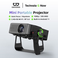 GOOJODOQ Projector 1080P HD Picture Quality 300 ANSI Intelligent Projection Free Angle Adjustment