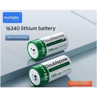[1 piece] Doublepow 16340 lithium battery 3.7V 700mAh rechargeable battery