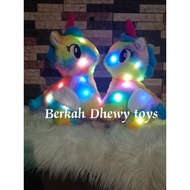 Led rainbow unicorn horse doll, girls' toy, latest unicorn horse doll