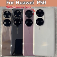 For Huawei P50 Back Cover Glass Rear Housing Battery Door Replacement with Camera Lens Adhesive Sticker