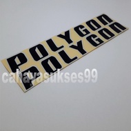 Sticker Sepeda POLYGON Hitam List Putih 30cm Stiker Sepeda Lipat 2pcs