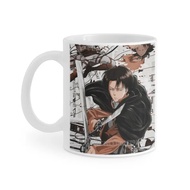 【】 Attack On Titan White Mug Coffee Mug Tea Cups Mugs 330ml Attack On Titan Levi Akerman Shingeki No