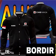 CIMB niaga embroidered jacket CIMB niaga jacket CIMB niaga baseball jacket CIMB niaga varsity jacket