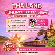 Thailand eSIM【Thailand】【3-10 Days  Unlimited GB】DTAC Travel Prepaid Sim Card 泰国上网卡 B